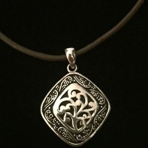 LIA SOPHIA SILVER TONE MEDALLION NECKLACE